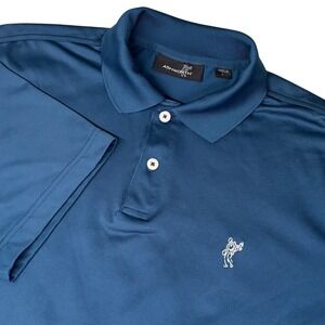 Ashworth Polo Shirt Men Large Teal Blue Short Sleeve Golf Performance Logo